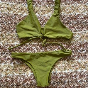 Light green tie top bikini
